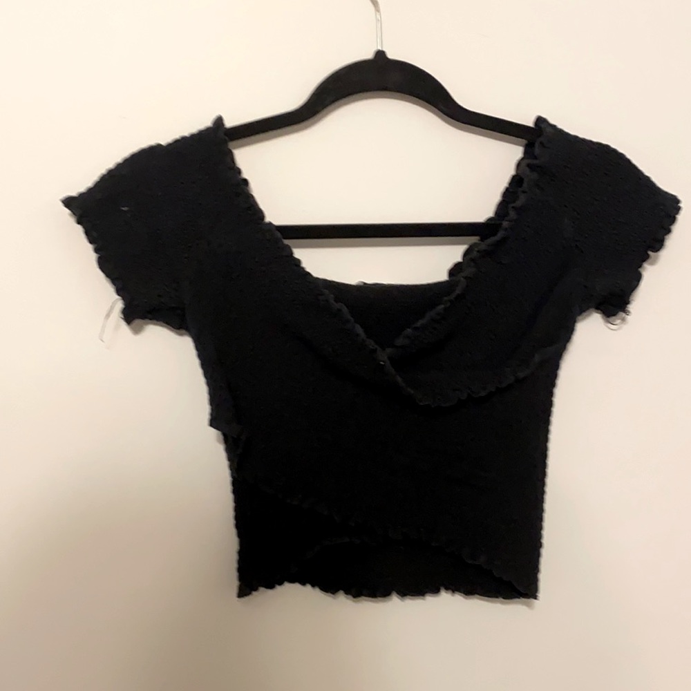 hollister cross over ribbed top
